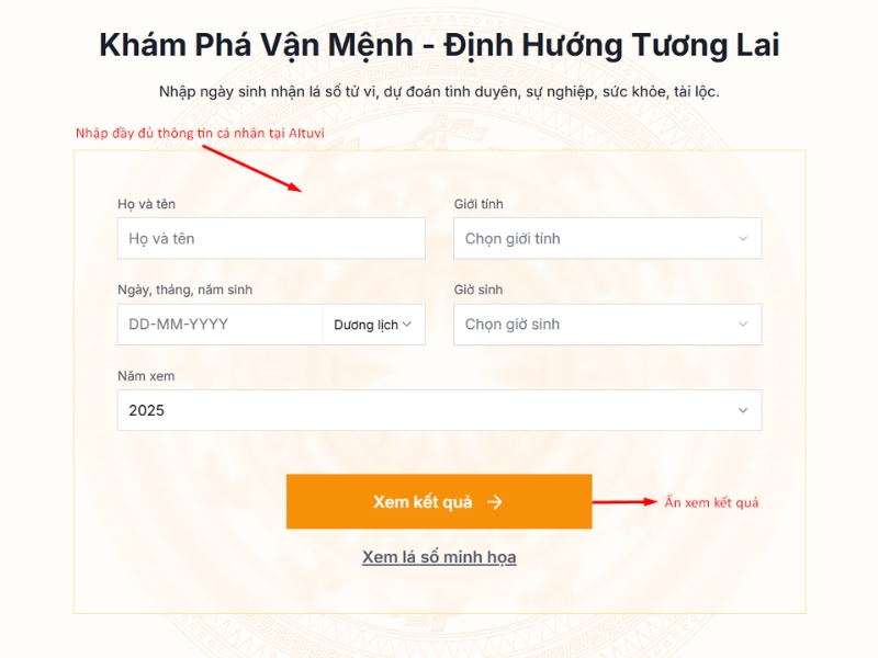  Lập lá số tại web AITuvi