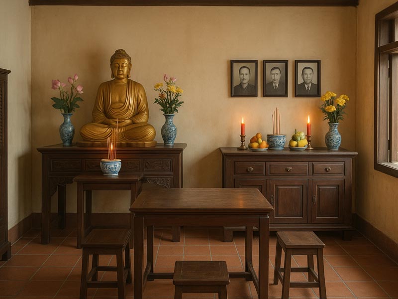 thờ phật thánh khi sao thiên quý tại cung điền trạch 