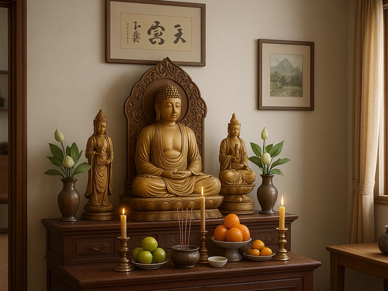 nhà thờ tượng phật khi cung điền trạch có sao thiên phúc