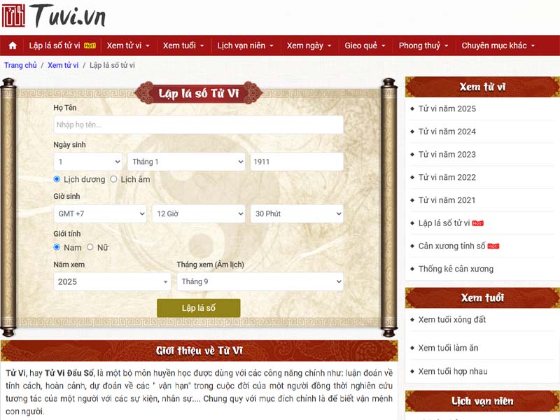 website tuvi.vn