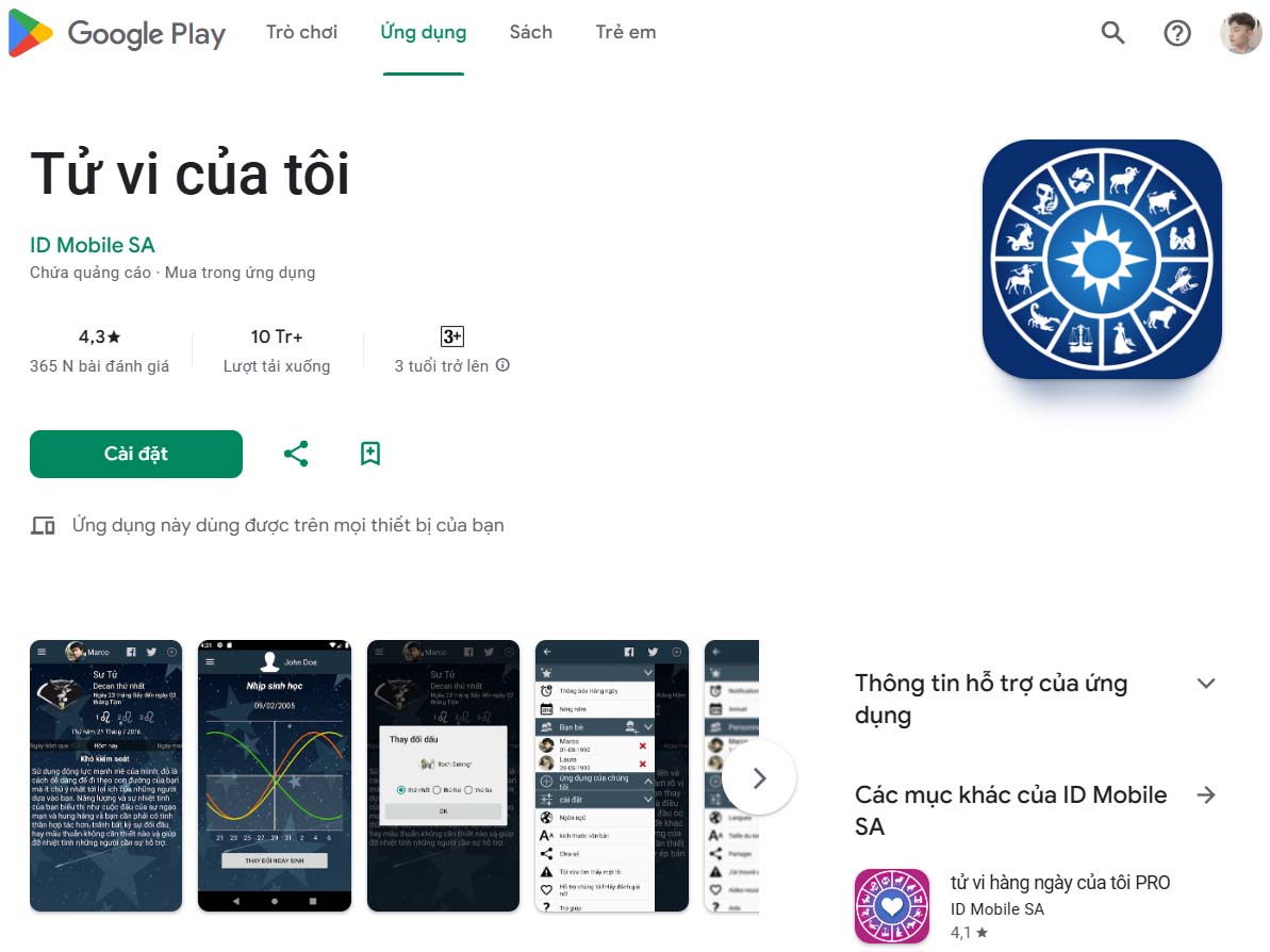 app tử vi của tôi