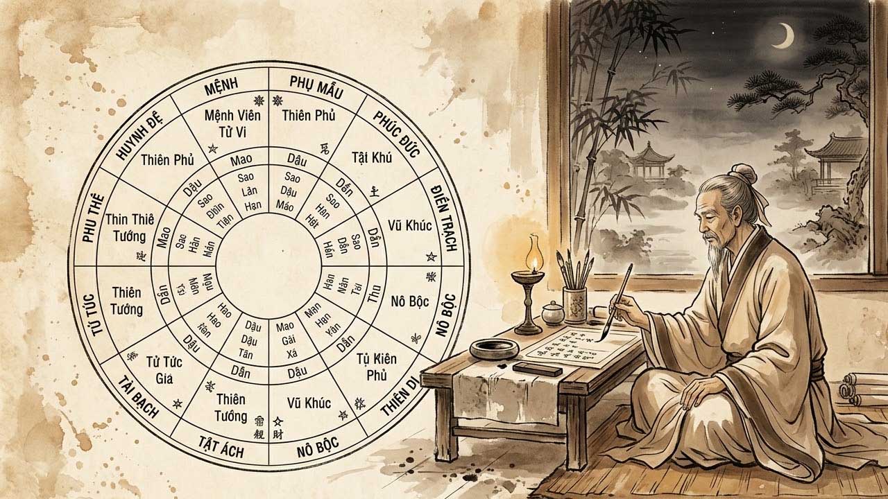 Bố cục lá số Tử Vi: Luận giải vận mệnh trên hệ thống Thiên Bàn và Địa Bàn