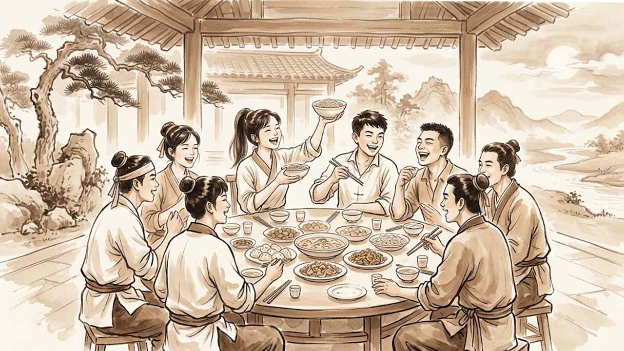 Sao Thiên Trù cung Tử Tức chủ về con cái hiếu thuận, gia đạo ấm êm qua những bữa cơm