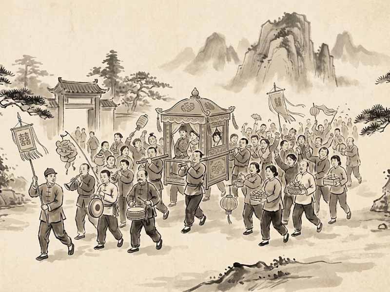 Cách địa phương “Song Hỷ Lâm Môn” (Thiên Hỷ Hỷ Thần đồng cung/xung chiếu)