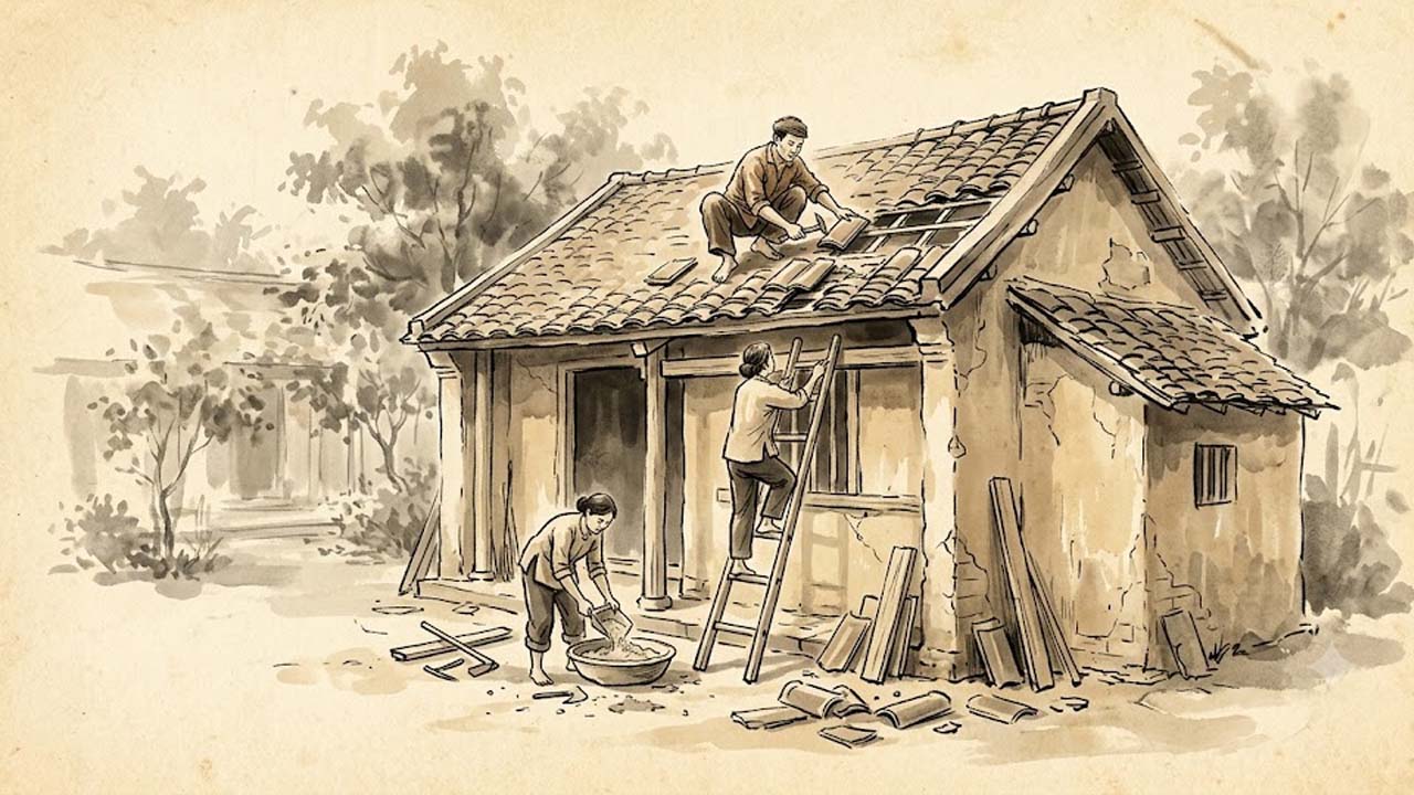 Sao Thiên Hư cung Điền Trạch chủ sự nhà cửa hư hỏng tốn kém chi phí tu sửa dai dẳng